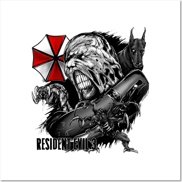 Resident evil 3 remake Nemesis Monster Wall Art by AndreyG